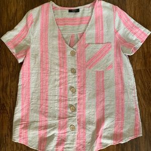 Button-down linen shirt